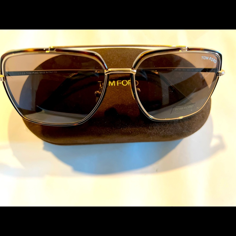 Men's Lionel Square Metal Double-Bridge Sunglasses BRAND NEW!